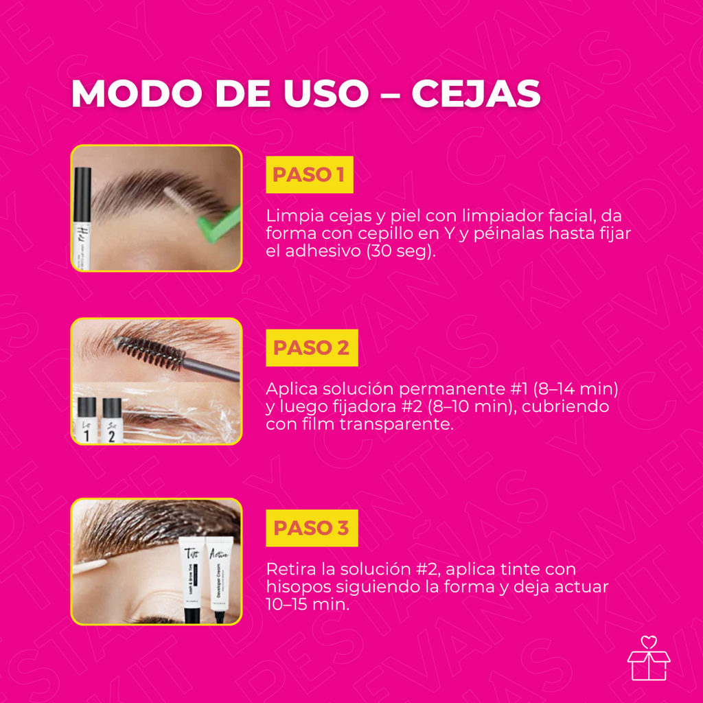 Kit de Tinte y Lifting para Pestañas y Cejas GOLLEE