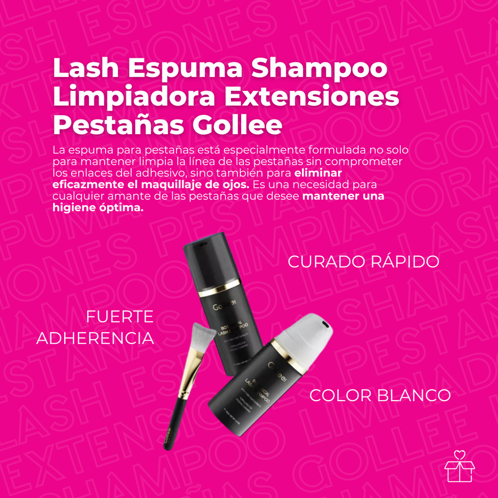 Lash Espuma Shampoo Limpiadora Extensiones Pestañas Gollee OnlyShop Mexico