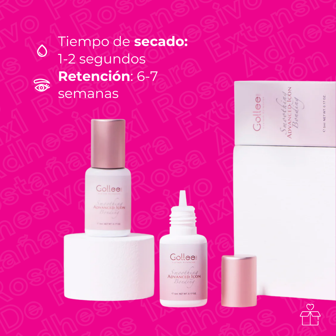 Adhesivo Extensiones De Pestañas Pink Clear Bonding Gollee Color Rosa transparente