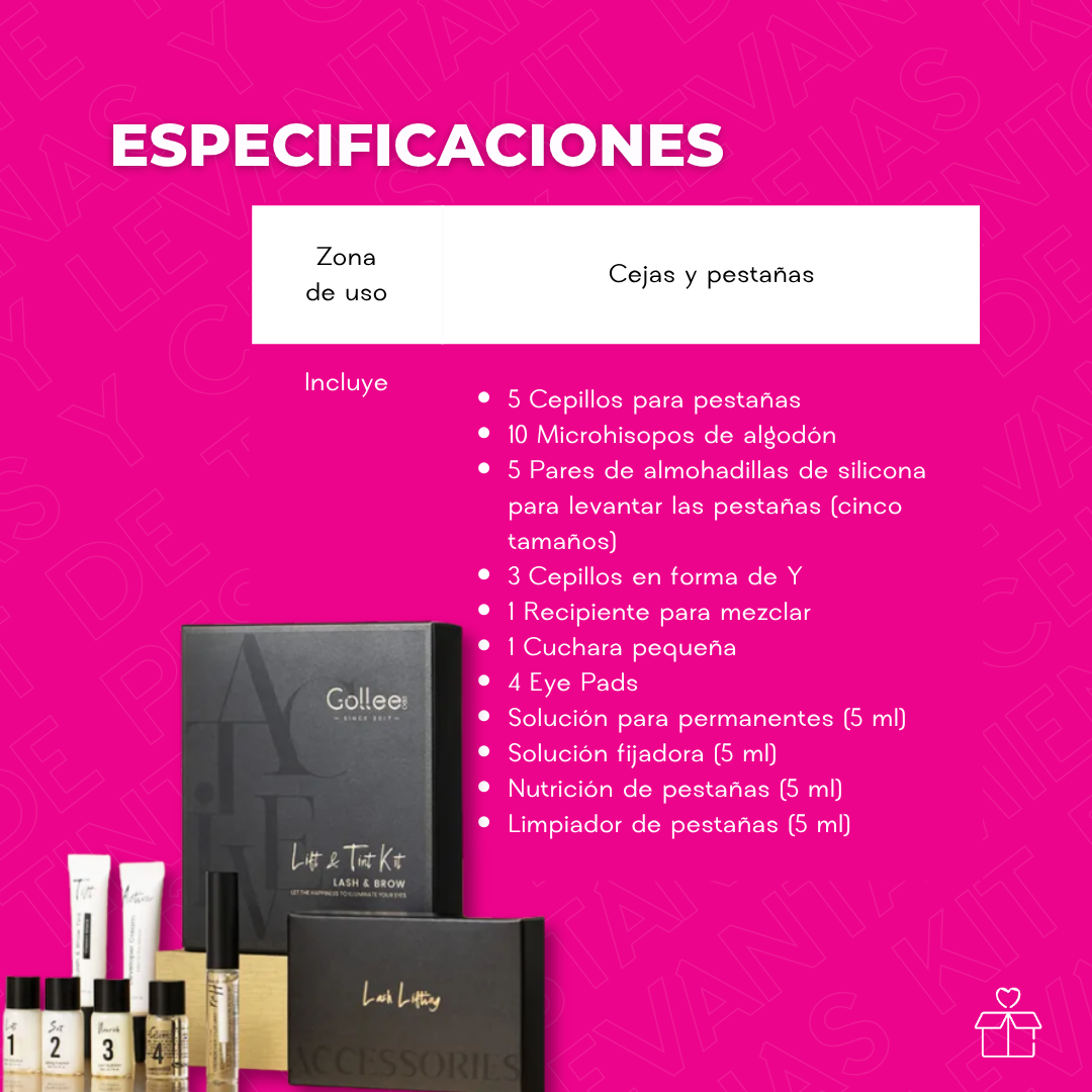 Kit de Tinte y Lifting para Pestañas y Cejas GOLLEE