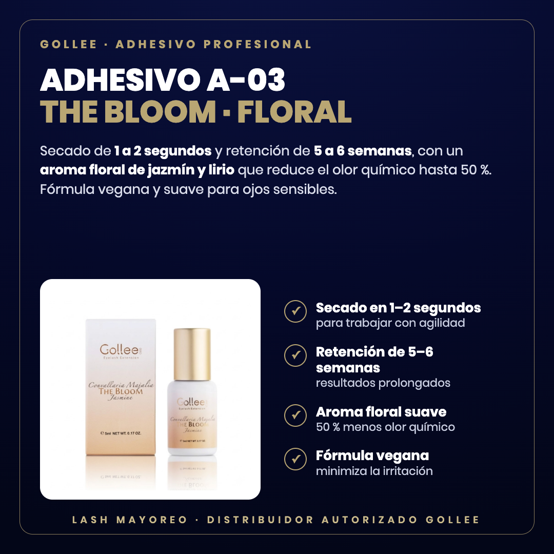 Adhesivo A-03 The Bloom Gollee — descripción y beneficios | Lash Mayoreo