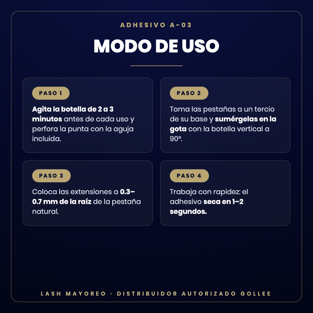 Adhesivo A-03 The Bloom Gollee — modo de uso | Lash Mayoreo