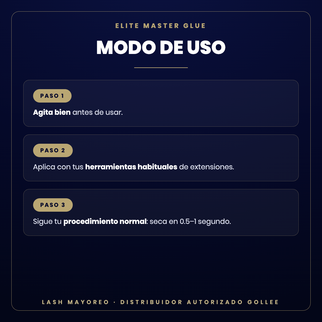 Adhesivo Elite Master Glue Power Gollee — modo de uso | Lash Mayoreo