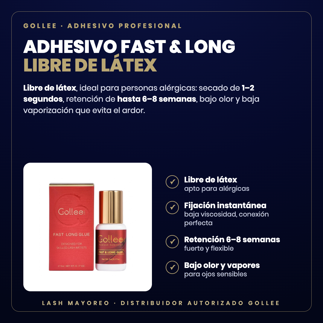Adhesivo Fast & Long Gollee — descripción y beneficios | Lash Mayoreo