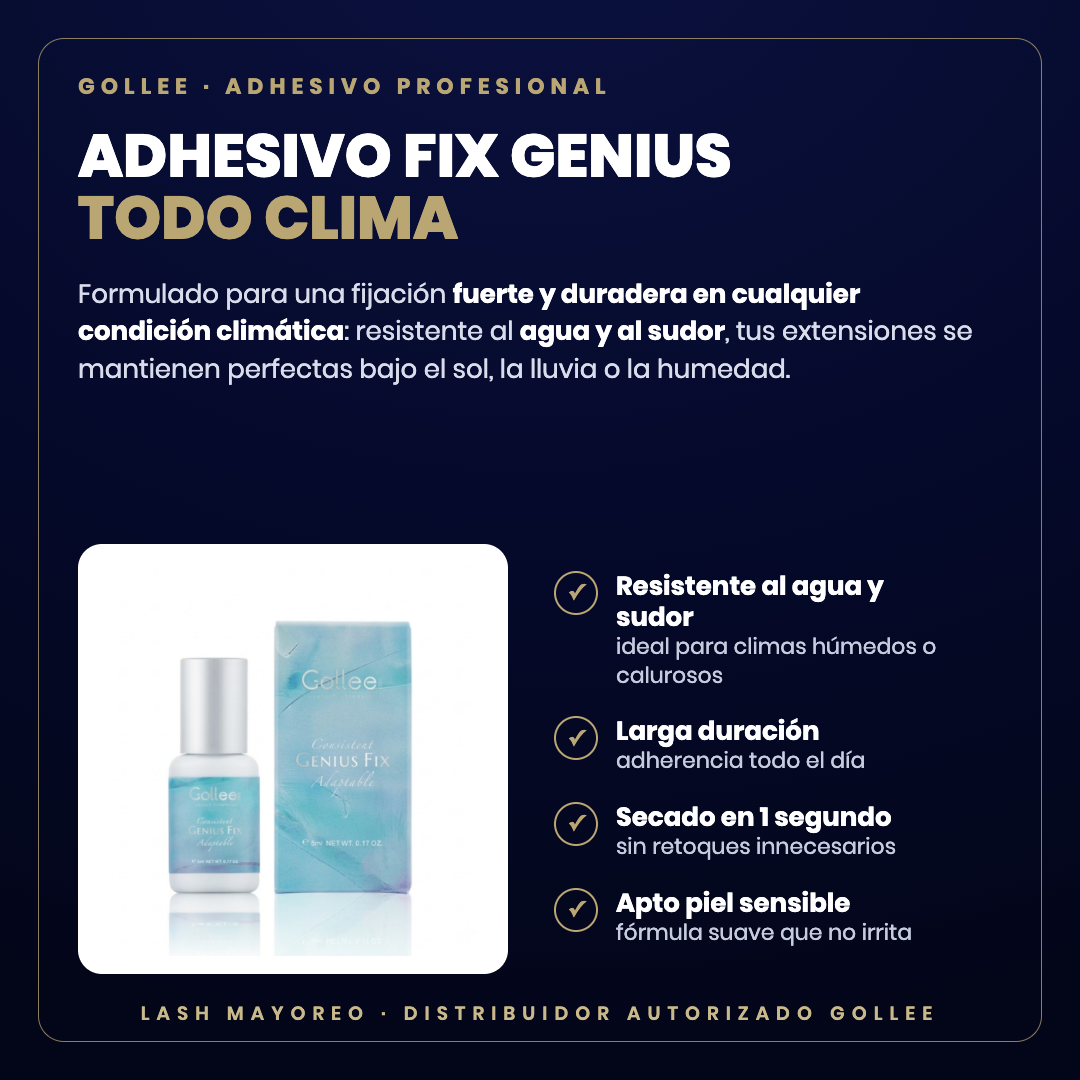 Adhesivo Fix Genius Gollee — descripción y beneficios | Lash Mayoreo