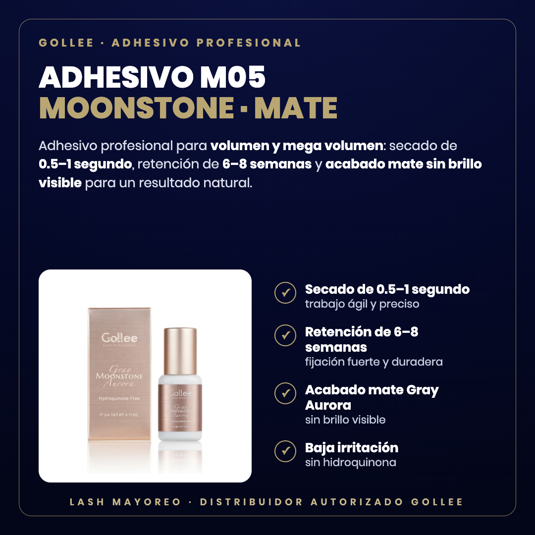 Adhesivo M05 Moonstone Gollee — descripción y beneficios | Lash Mayoreo