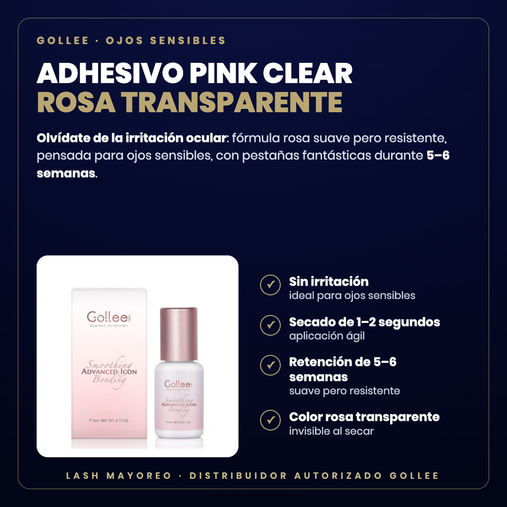 Adhesivo Pink Clear Gollee — descripción y beneficios | Lash Mayoreo