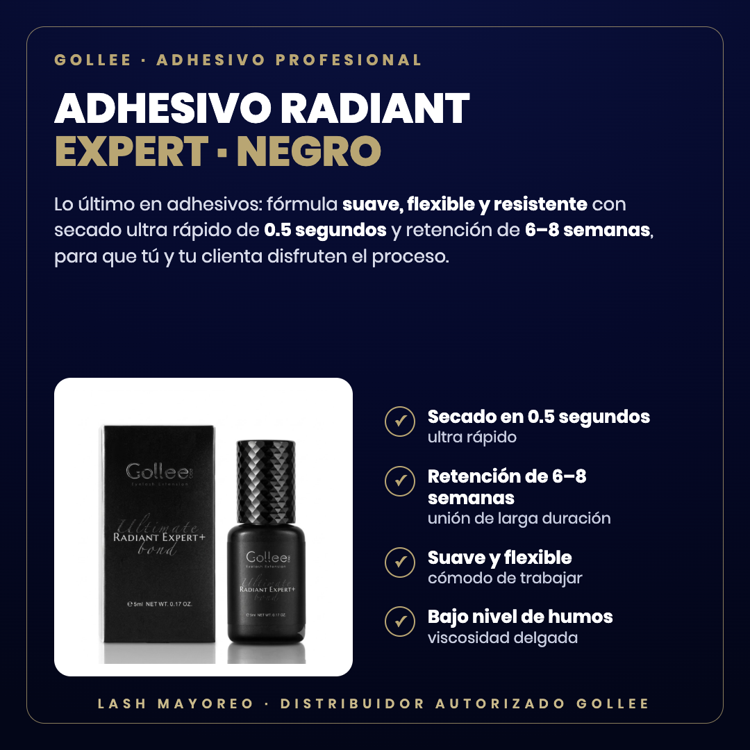 Adhesivo Radiant Expert Gollee — descripción y beneficios | Lash Mayoreo