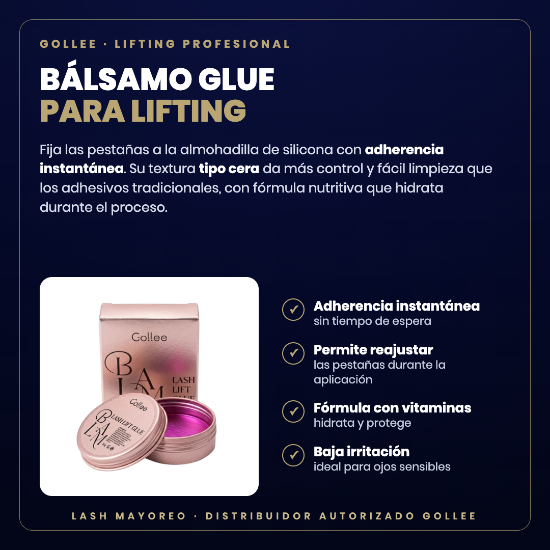 Bálsamo Glue lifting Gollee — descripción y beneficios | Lash Mayoreo