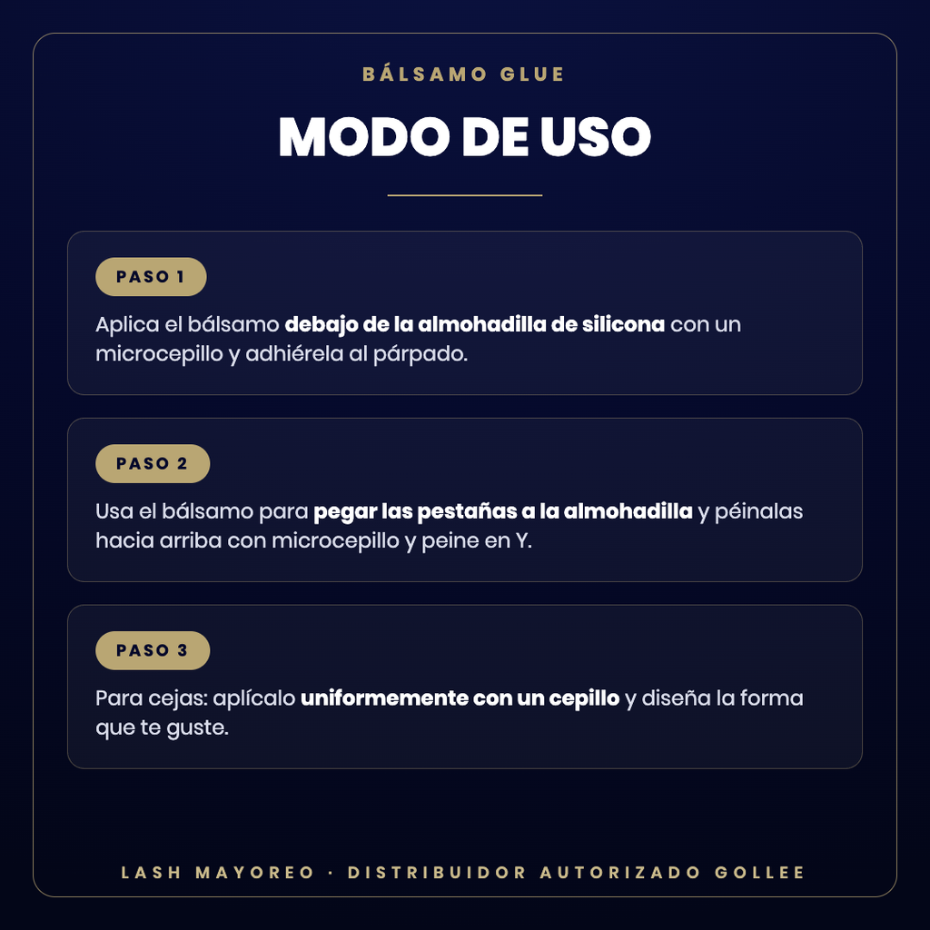 Bálsamo Glue lifting Gollee — modo de uso | Lash Mayoreo
