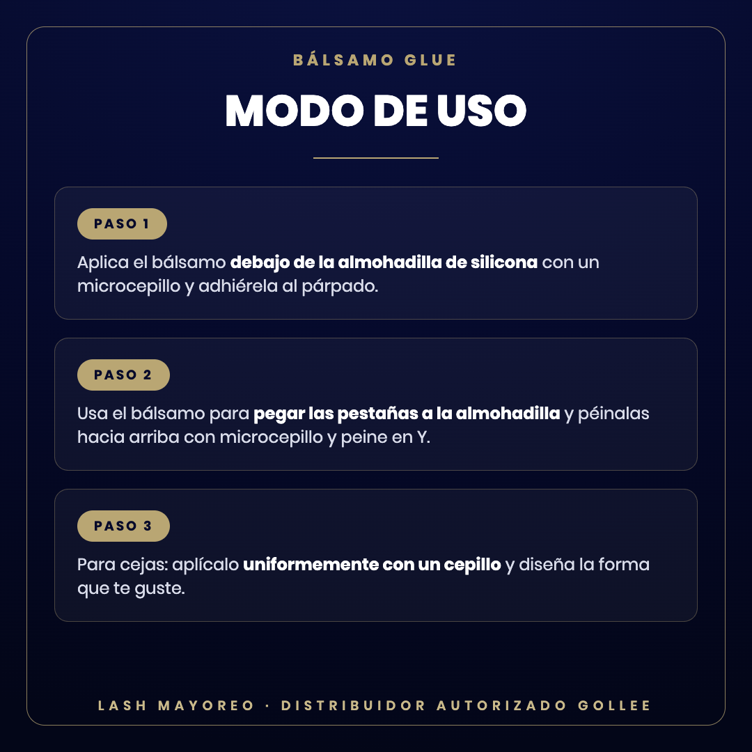 Bálsamo Glue lifting Gollee — modo de uso | Lash Mayoreo