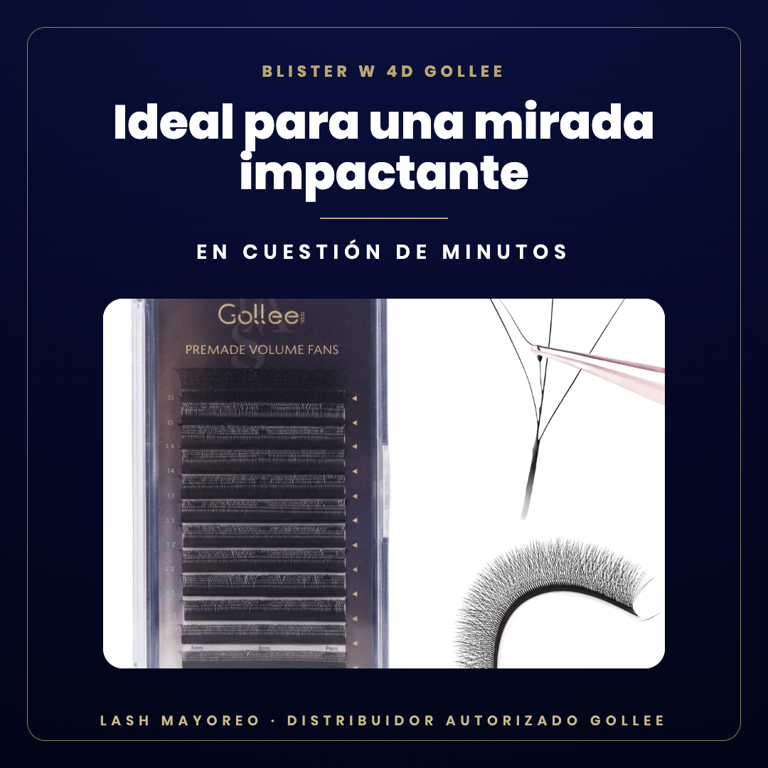 Blister pestañas 4D Mix prearmadas Gollee — ideal para | Lash Mayoreo