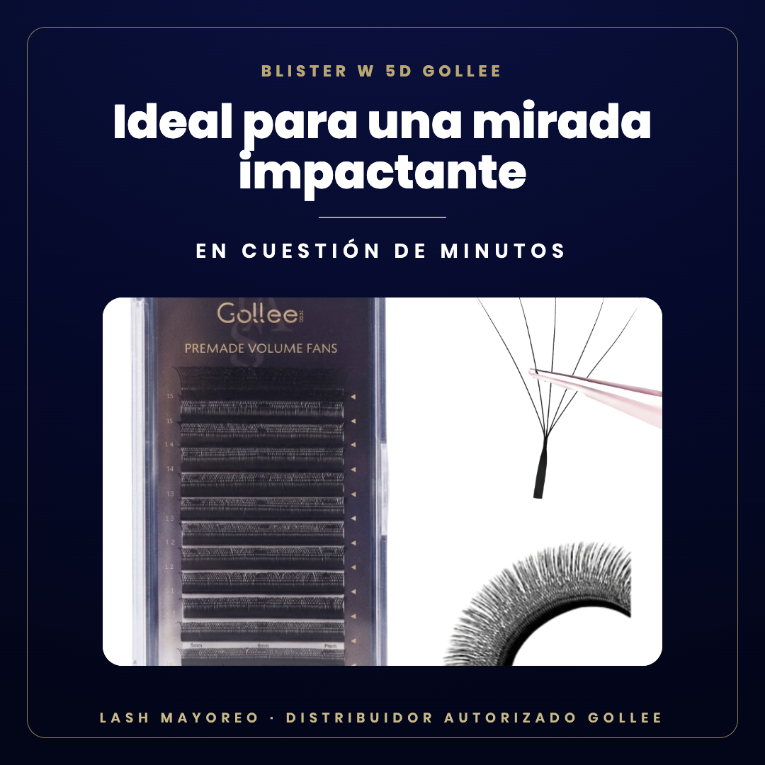 Blister pestañas 5D Mix prearmadas Gollee — ideal para | Lash Mayoreo