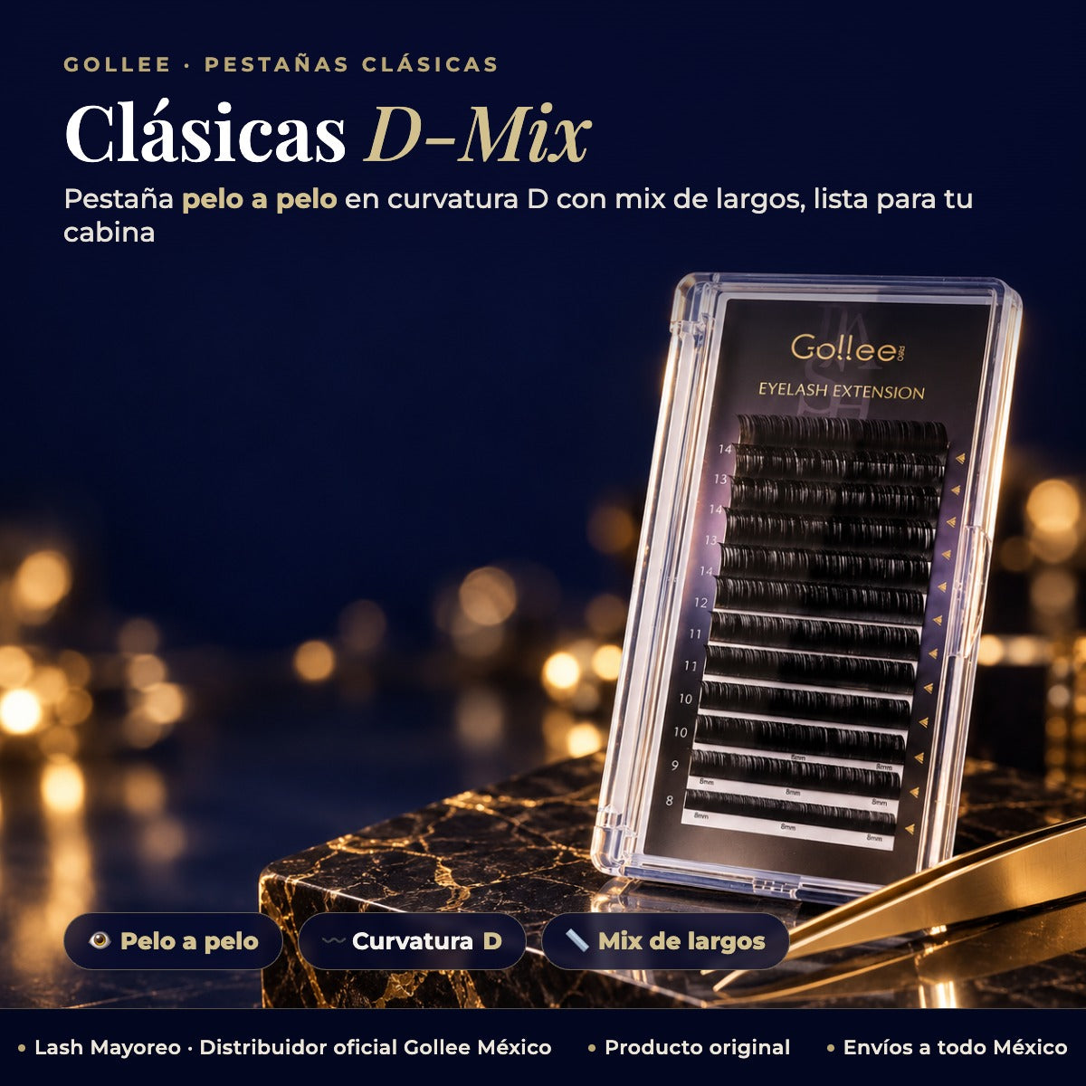 Blister Gollee pestañas clásicas D-Mix — Principal | Lash Mayoreo