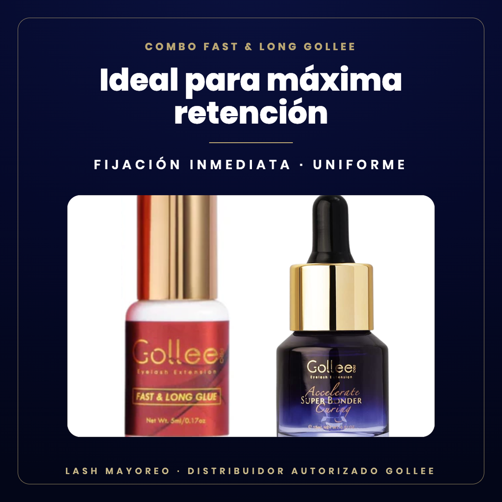 Combo Fast & Long + Súper Bonder Gollee — ideal para | Lash Mayoreo