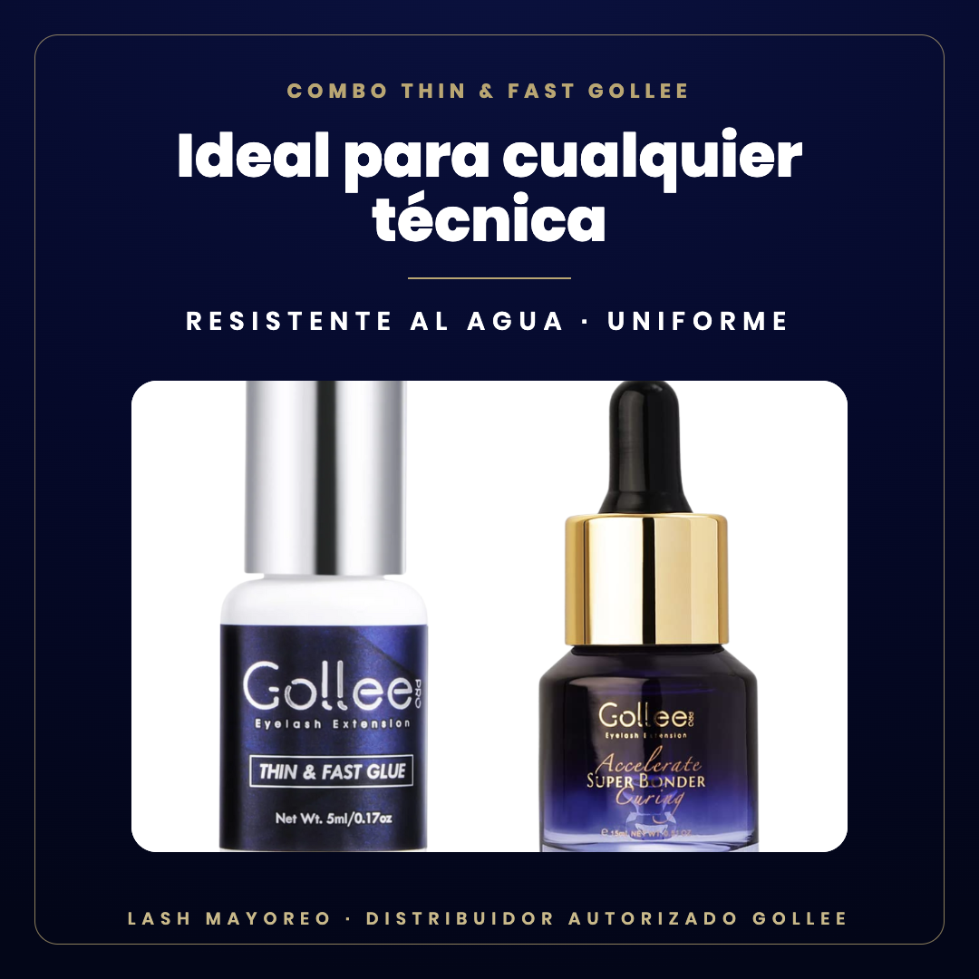 Combo Thin & Fast + Súper Bonder Gollee — ideal para | Lash Mayoreo