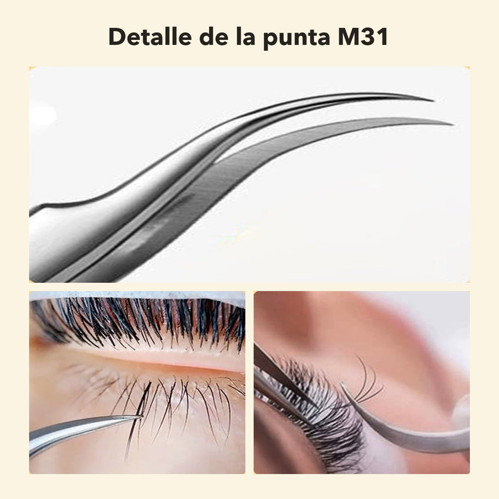 Pinza para Extensiones de Pestañas Inferiores Gollee M31 Lotus Tip | Lash Mayoreo