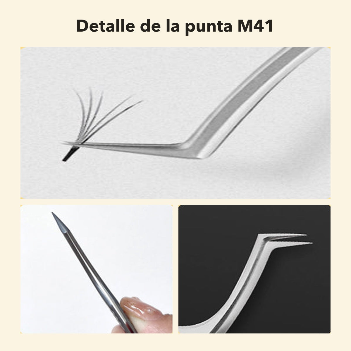 Pinza de Volumen para Extensiones de Pestañas Gollee M41 Fairy Finger 45° | Lash Mayoreo