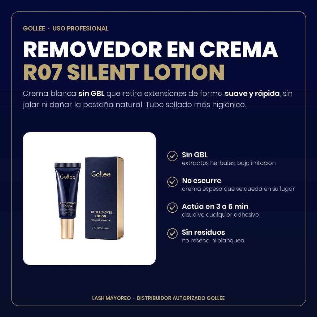 Removedor en Crema para Extensiones de Pestañas Gollee R07 sin GBL 10 g | Lash Mayoreo