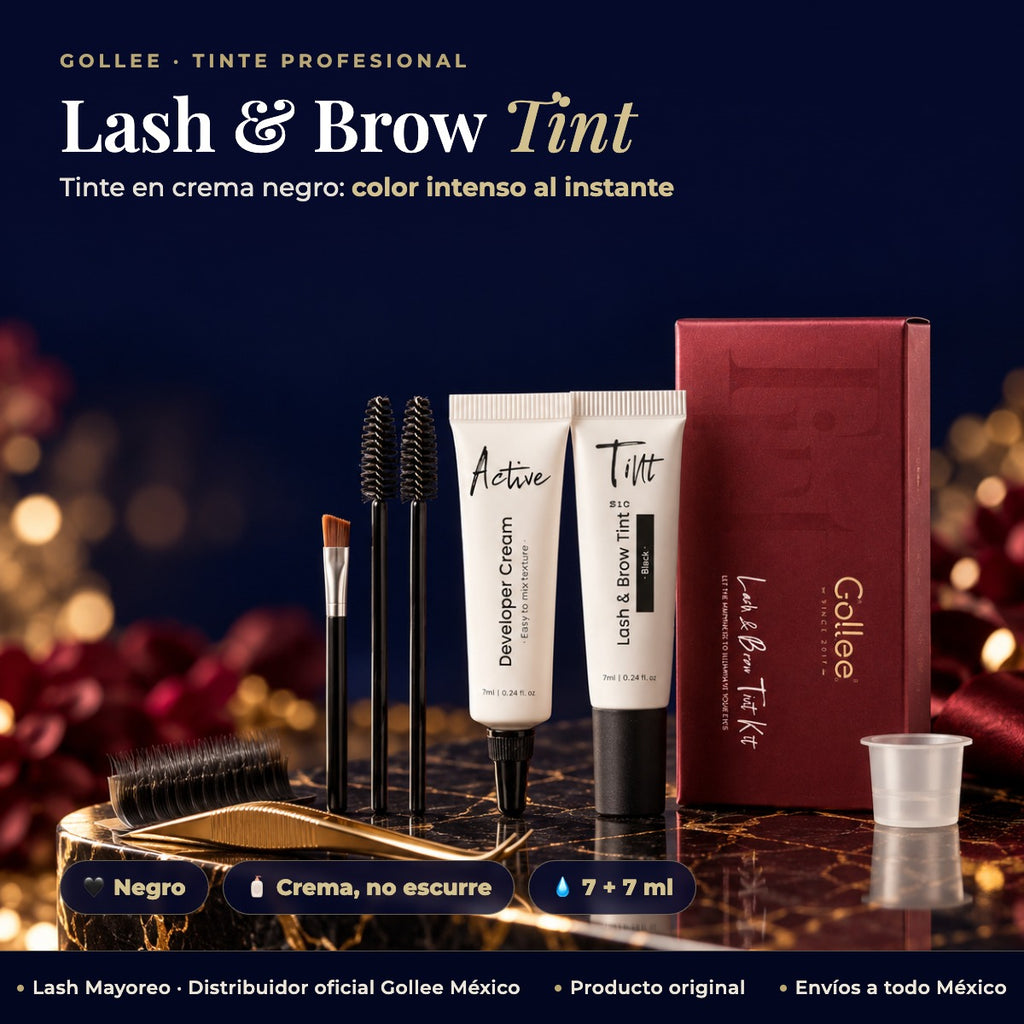 Tinte en Crema para Pestañas y Cejas Gollee Lash & Brow Tint Kit Negro — hero | Lash Mayoreo
