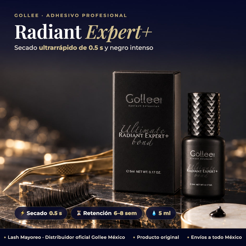 Adhesivo pegamento Gollee Radiant Expert para pestañas mink color negro — hero | Lash Mayoreo