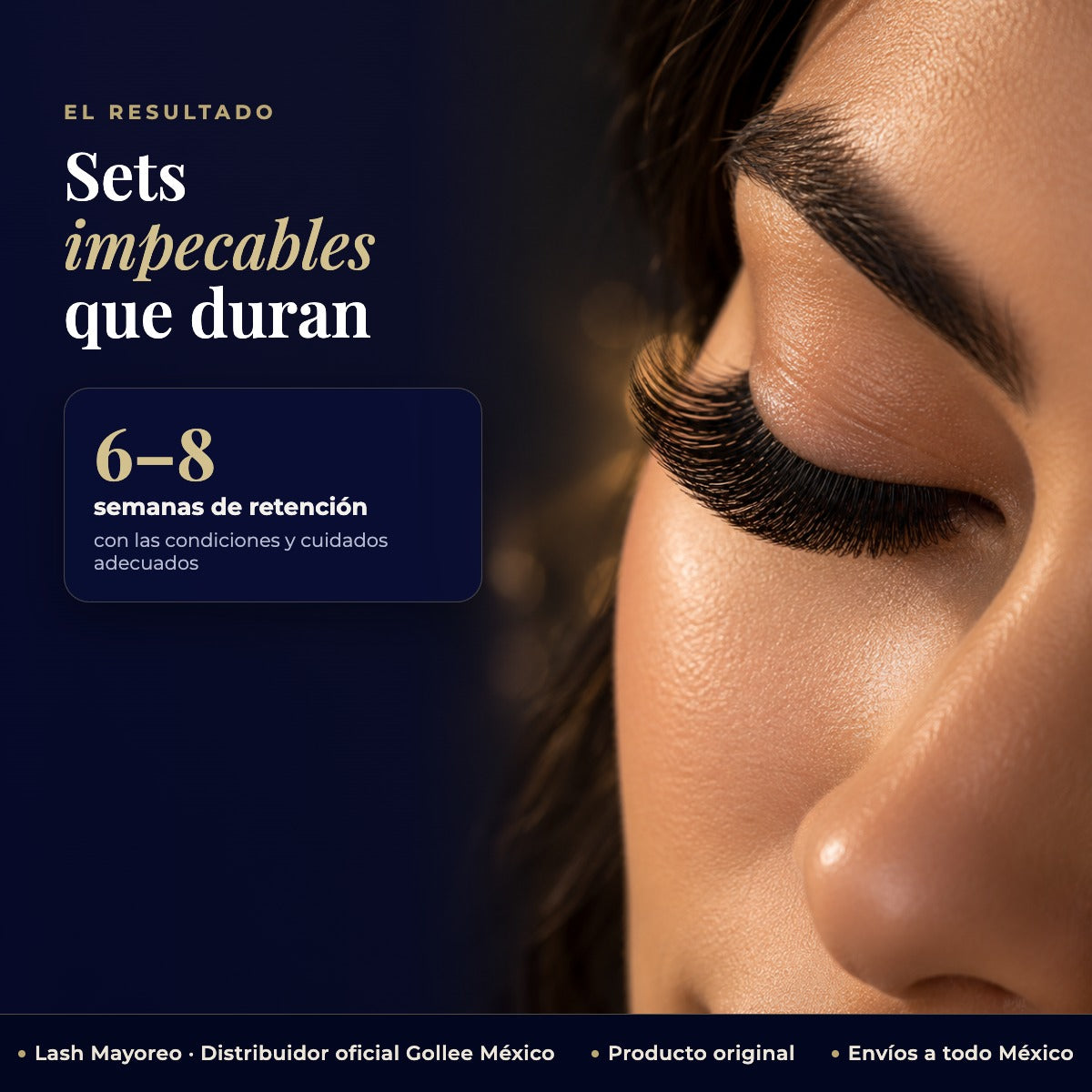 Adhesivo pegamento Gollee Radiant Expert para pestañas mink color negro — resultado | Lash Mayoreo