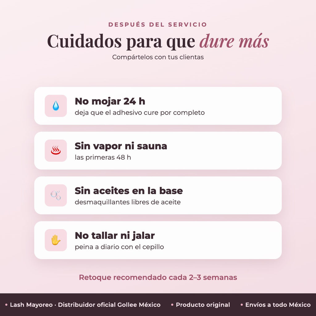Adhesivo Extensiones De Pestañas Pink Clear Bonding Gollee Color Rosa transparente — cuidados | Lash Mayoreo