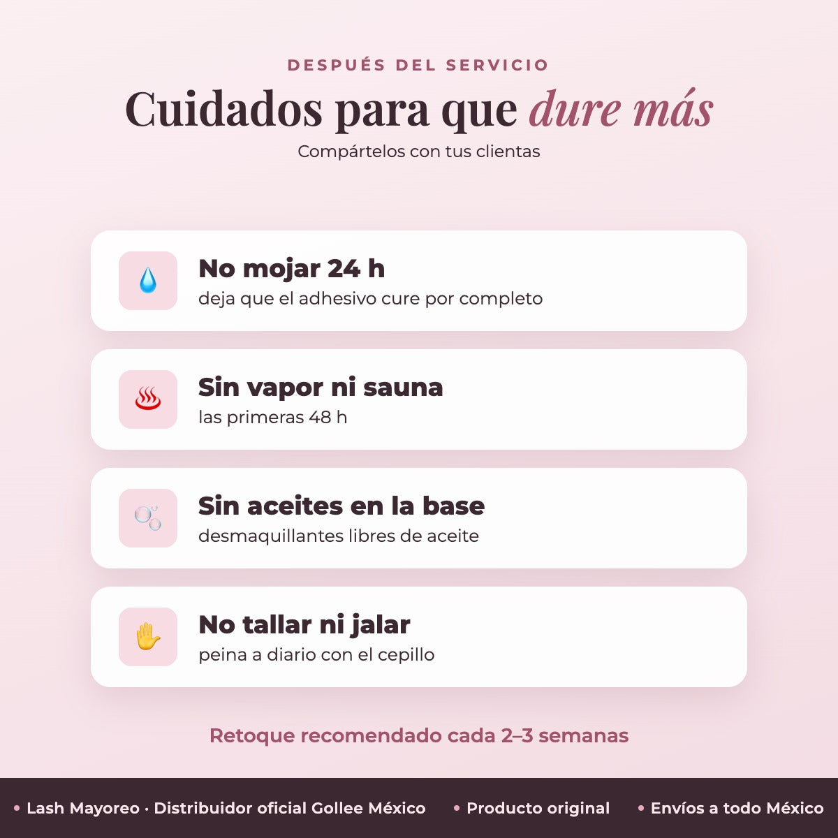Adhesivo Extensiones De Pestañas Pink Clear Bonding Gollee Color Rosa transparente — cuidados | Lash Mayoreo