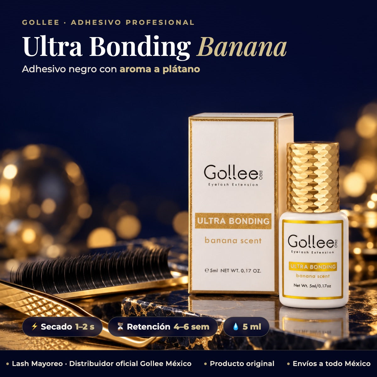 Adhesivo Gollee Banana Ultra Bonding Color Negro — hero | Lash Mayoreo