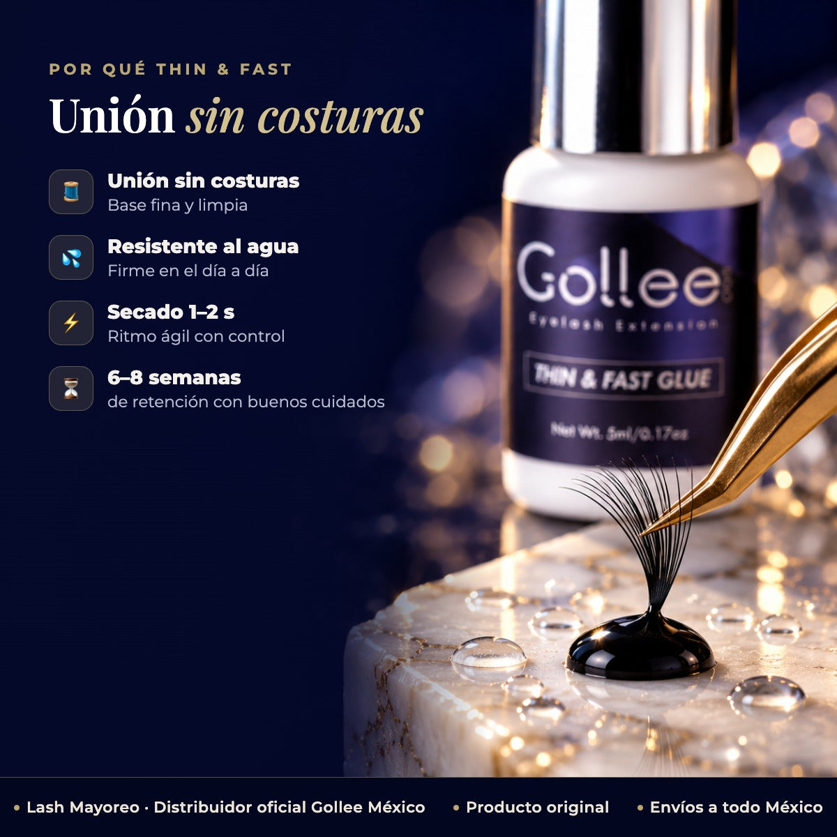 Pegamento Gollee Adhesivo Para Extensiones De Pestañas Azul — beneficios | Lash Mayoreo