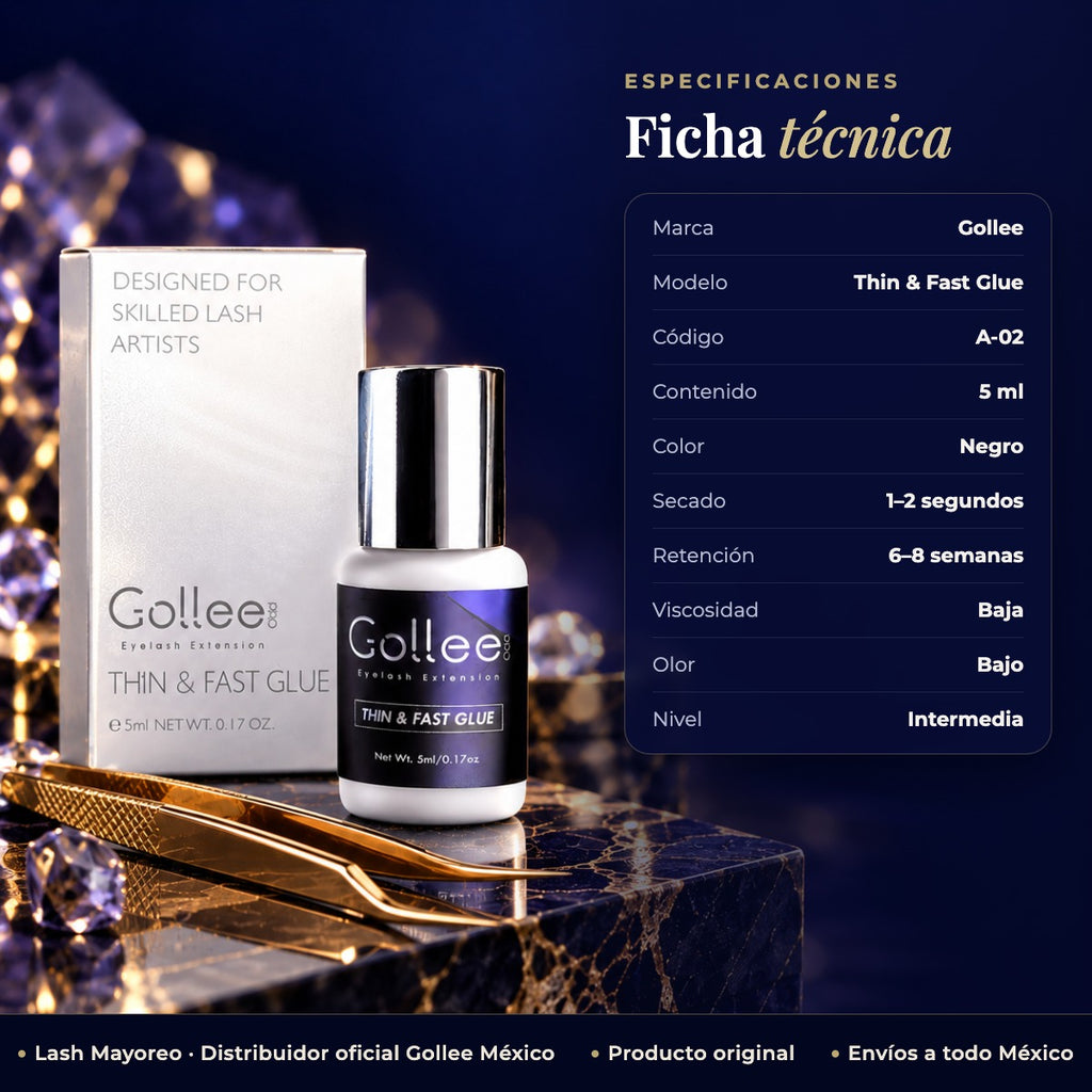 Pegamento Gollee Adhesivo Para Extensiones De Pestañas Azul — ficha | Lash Mayoreo