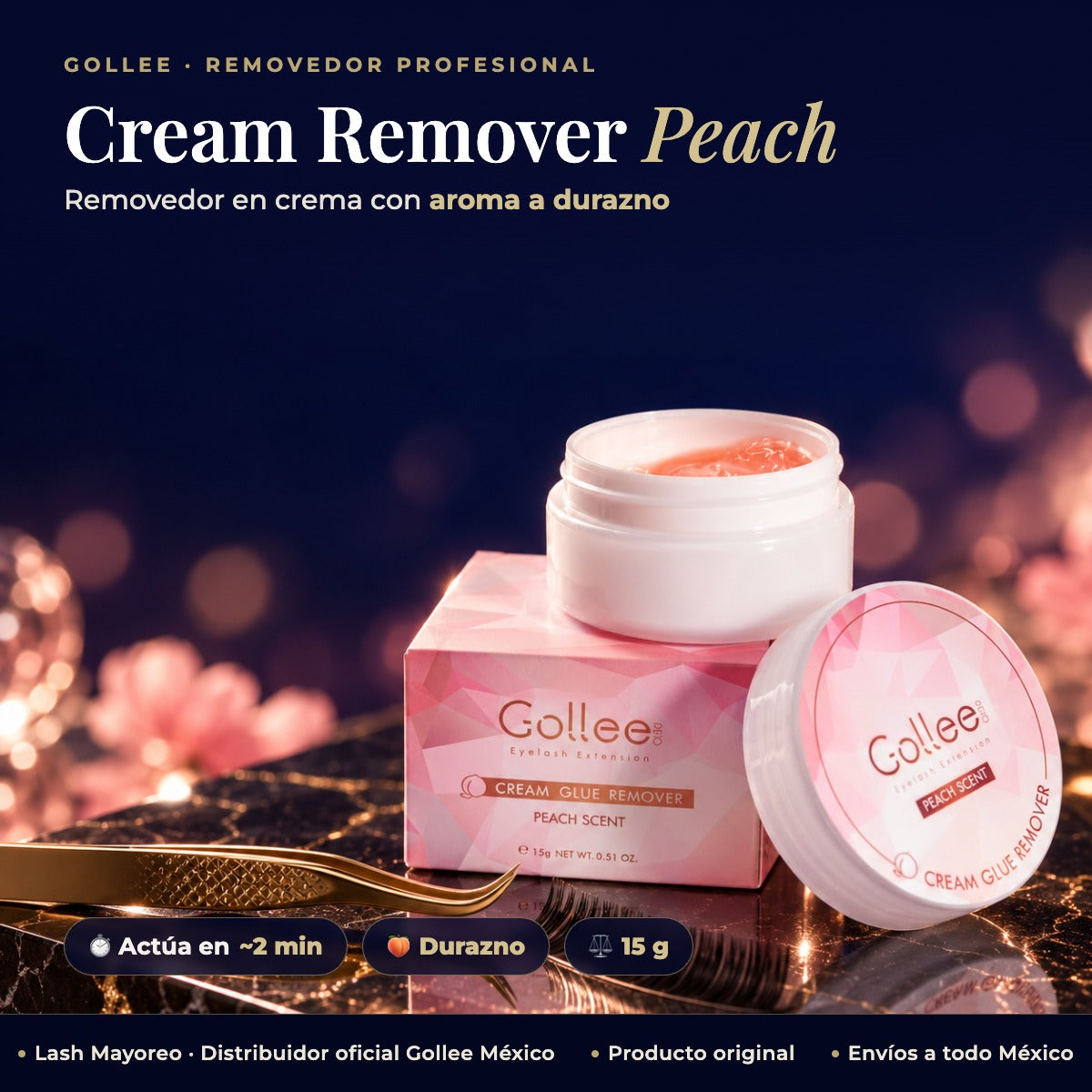 Removedor De Extensiones De Pestañas Gollee En Crema — hero | Lash Mayoreo