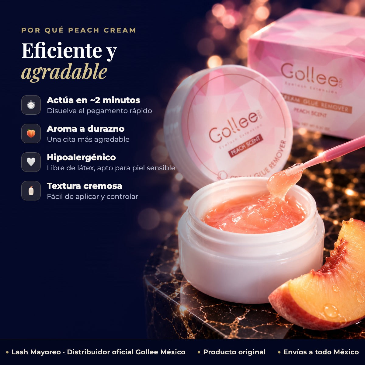 Removedor De Extensiones De Pestañas Gollee En Crema — beneficios | Lash Mayoreo