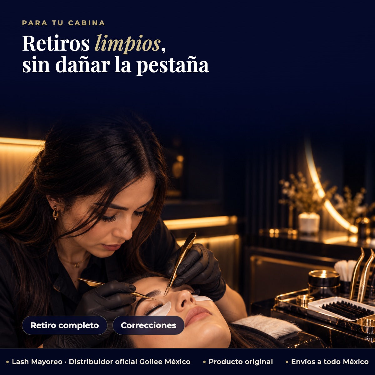 Removedor De Extensiones De Pestañas Gollee En Crema — estudio | Lash Mayoreo