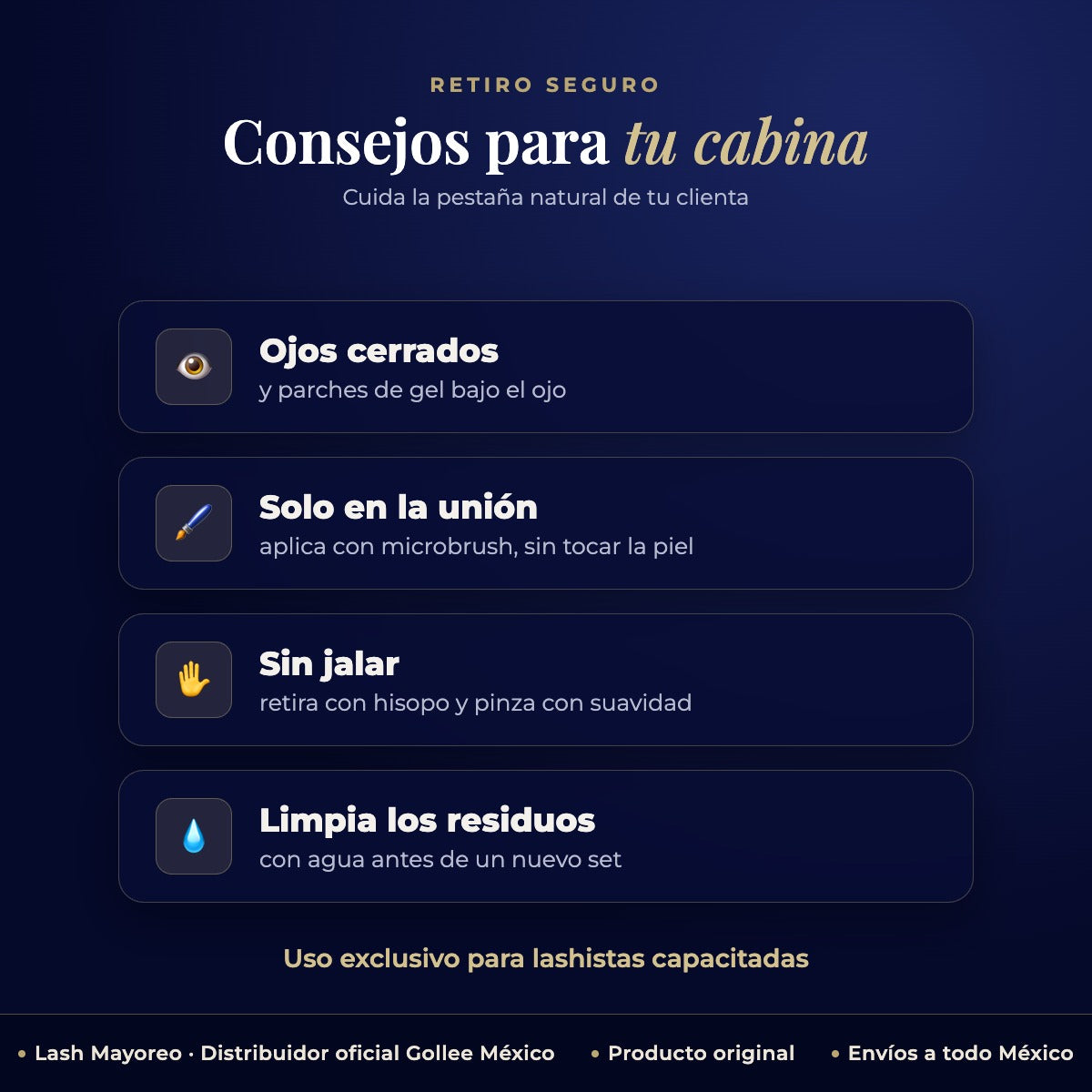 Removedor De Extensiones De Pestañas Gollee En Crema — consejos | Lash Mayoreo
