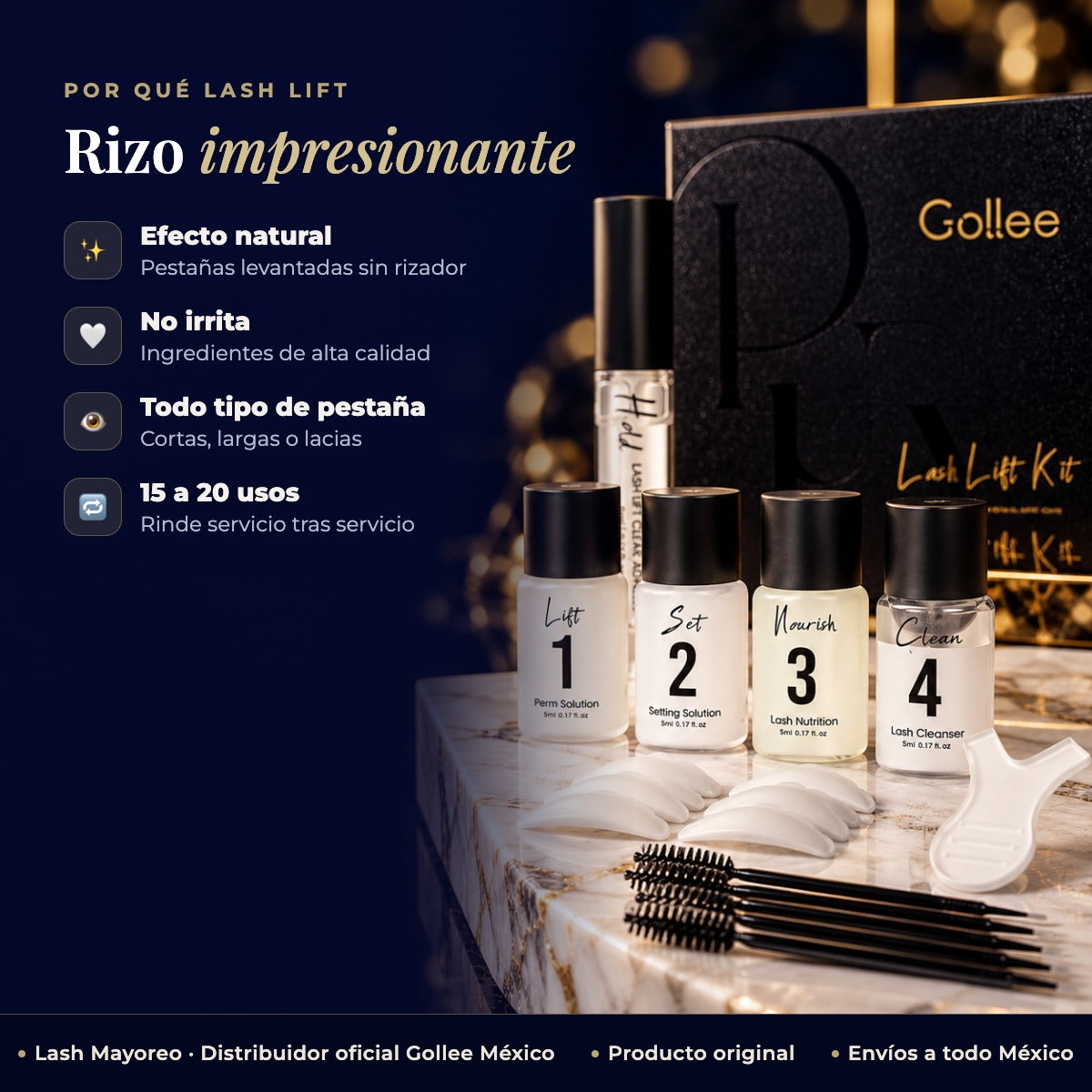 Kit Lash Lift Profesional GOLLEE — beneficios | Lash Mayoreo