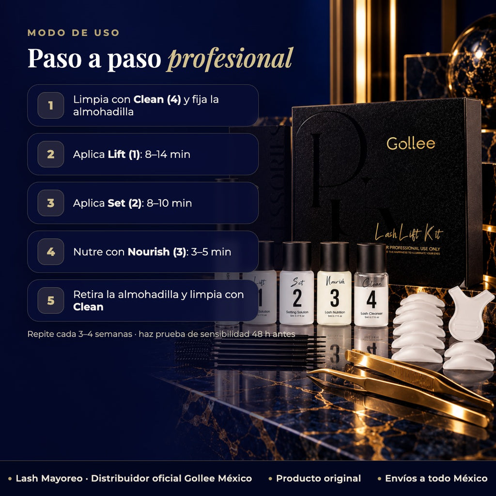 Kit Lash Lift Profesional GOLLEE — modo de uso | Lash Mayoreo