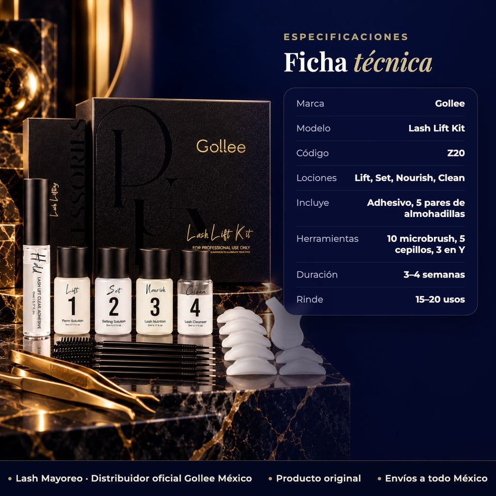 Kit Lash Lift Profesional GOLLEE — ficha | Lash Mayoreo
