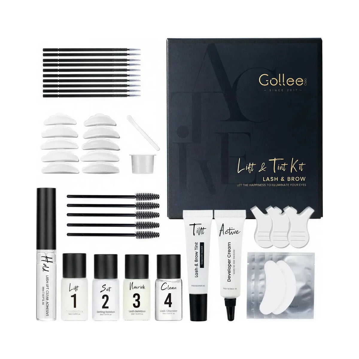 Kit de Tinte y Lifting para Pestañas y Cejas GOLLEE — portada blanca | Lash Mayoreo
