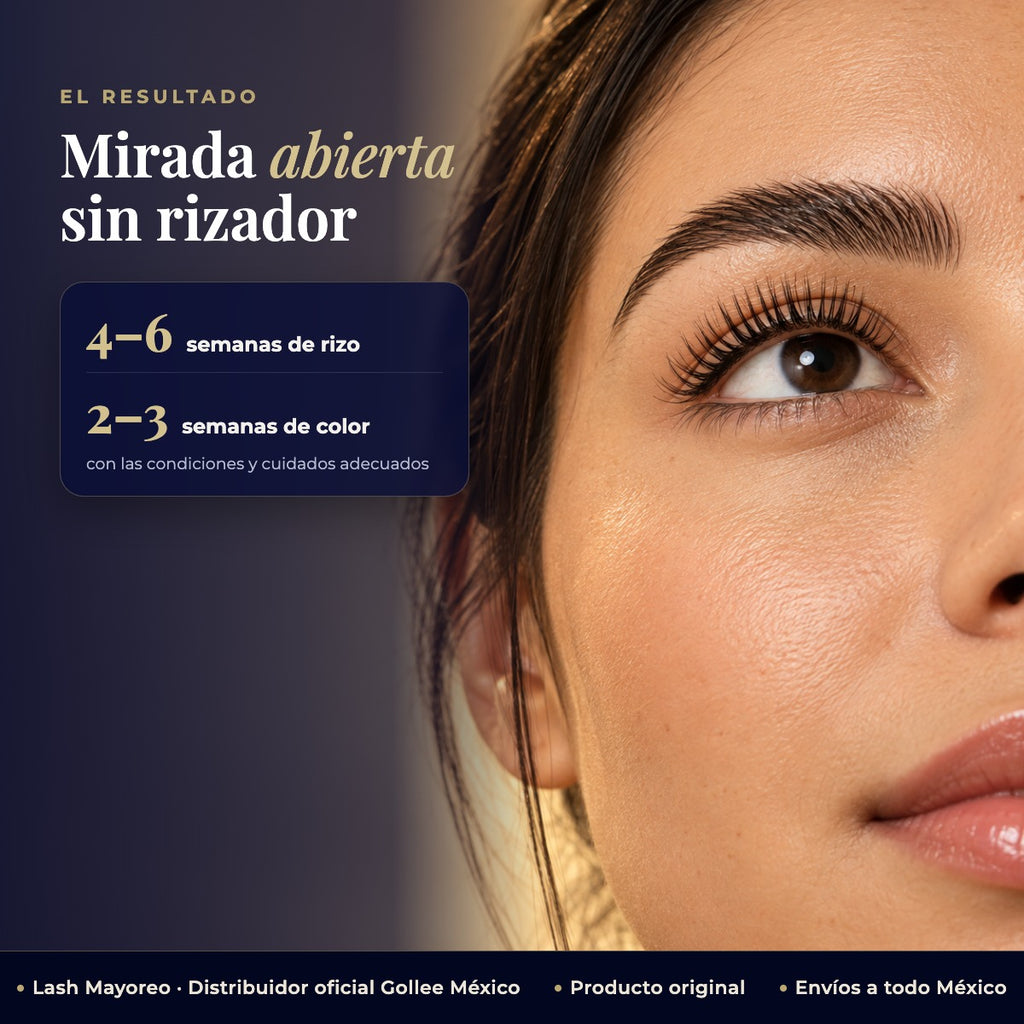Kit de Tinte y Lifting para Pestañas y Cejas GOLLEE — resultado | Lash Mayoreo