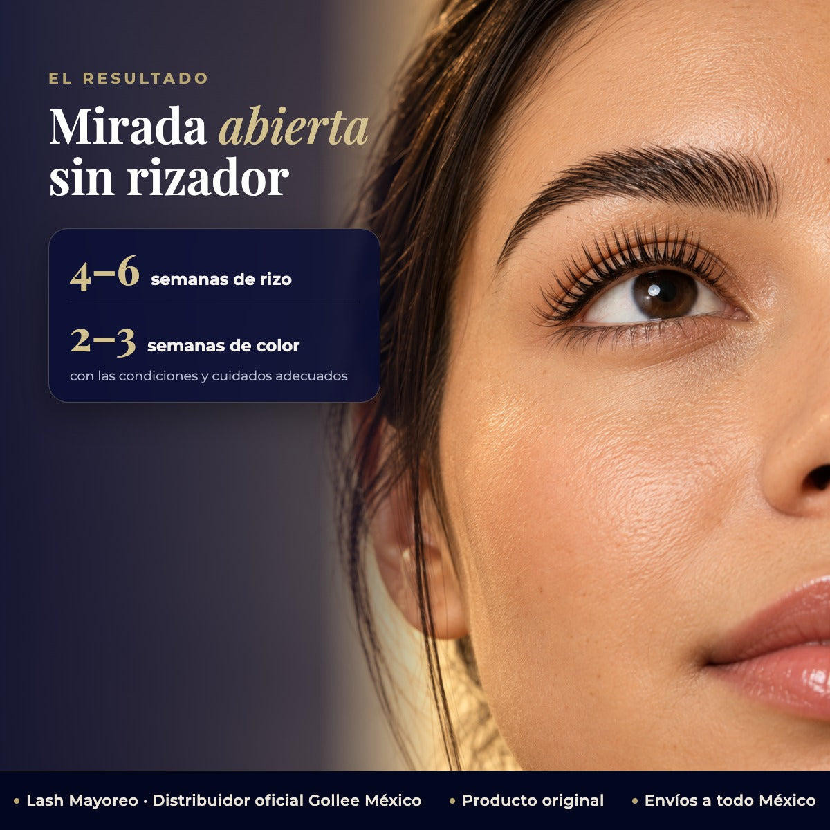 Kit de Tinte y Lifting para Pestañas y Cejas GOLLEE — resultado | Lash Mayoreo