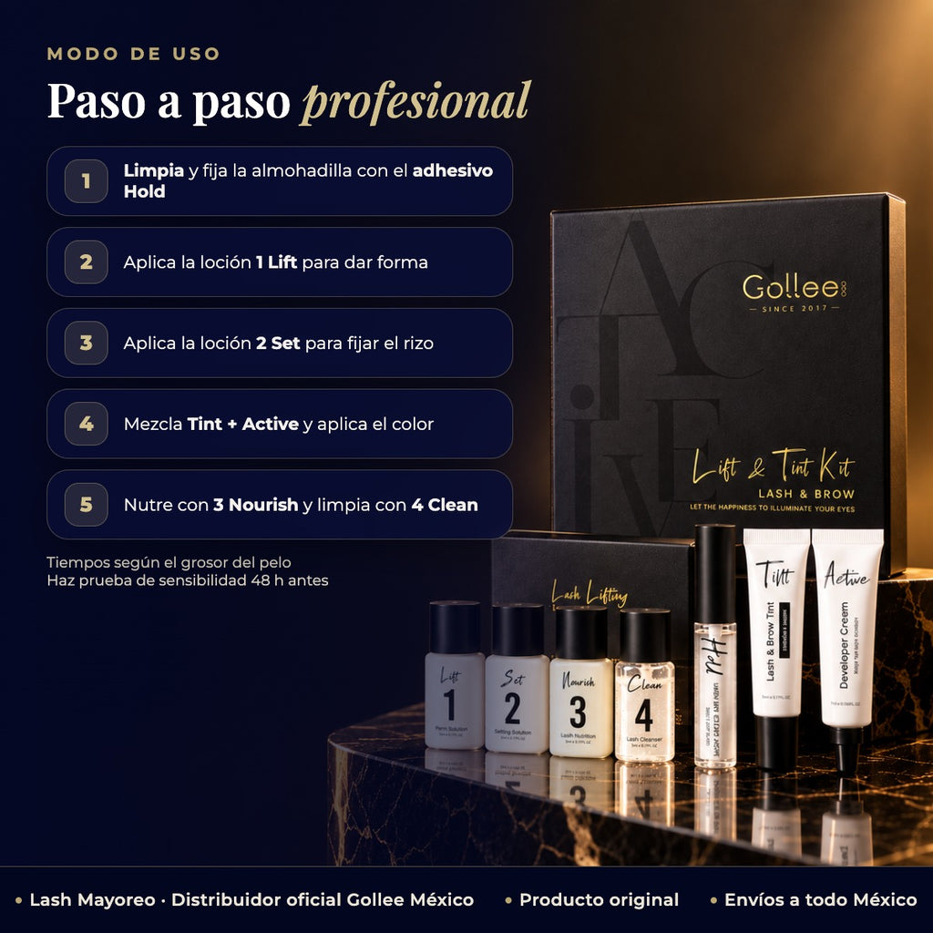 Kit de Tinte y Lifting para Pestañas y Cejas GOLLEE — modo de uso | Lash Mayoreo