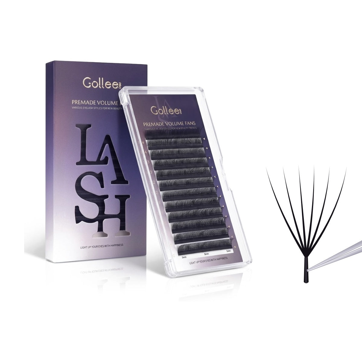 Blister Gollee Pestañas 6D Mix Prearmadas Color Negro — portada | Lash Mayoreo
