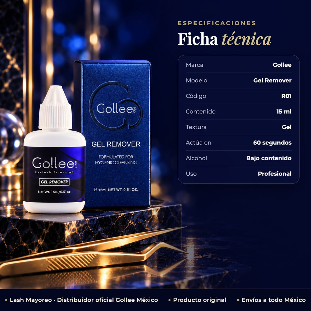 Gel Removedor de Pestañas Gollee — ficha | Lash Mayoreo