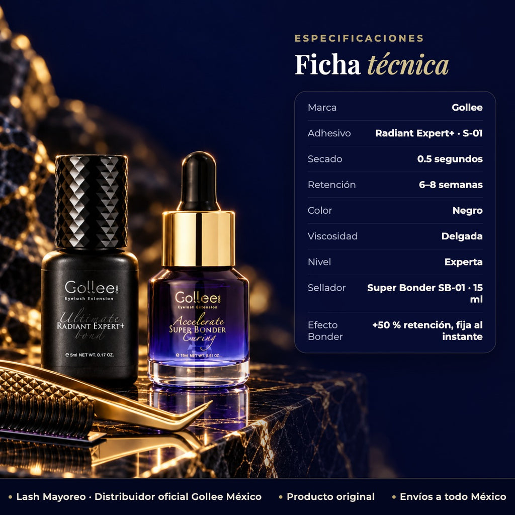 Adhesivo Radiant Expert Y Super Bonder – Extensión de Pestañas — ficha | Lash Mayoreo