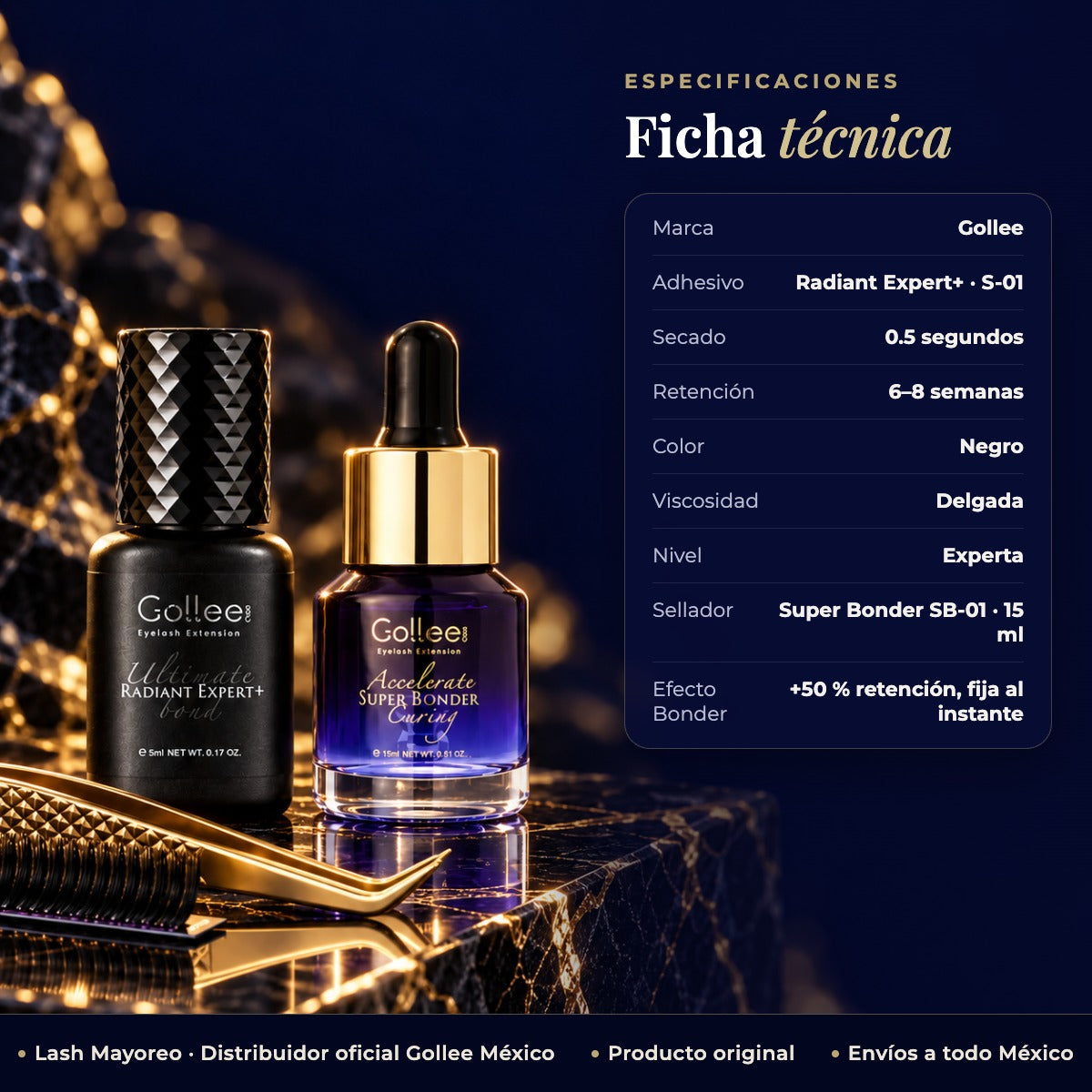 Adhesivo Radiant Expert Y Super Bonder – Extensión de Pestañas — ficha | Lash Mayoreo