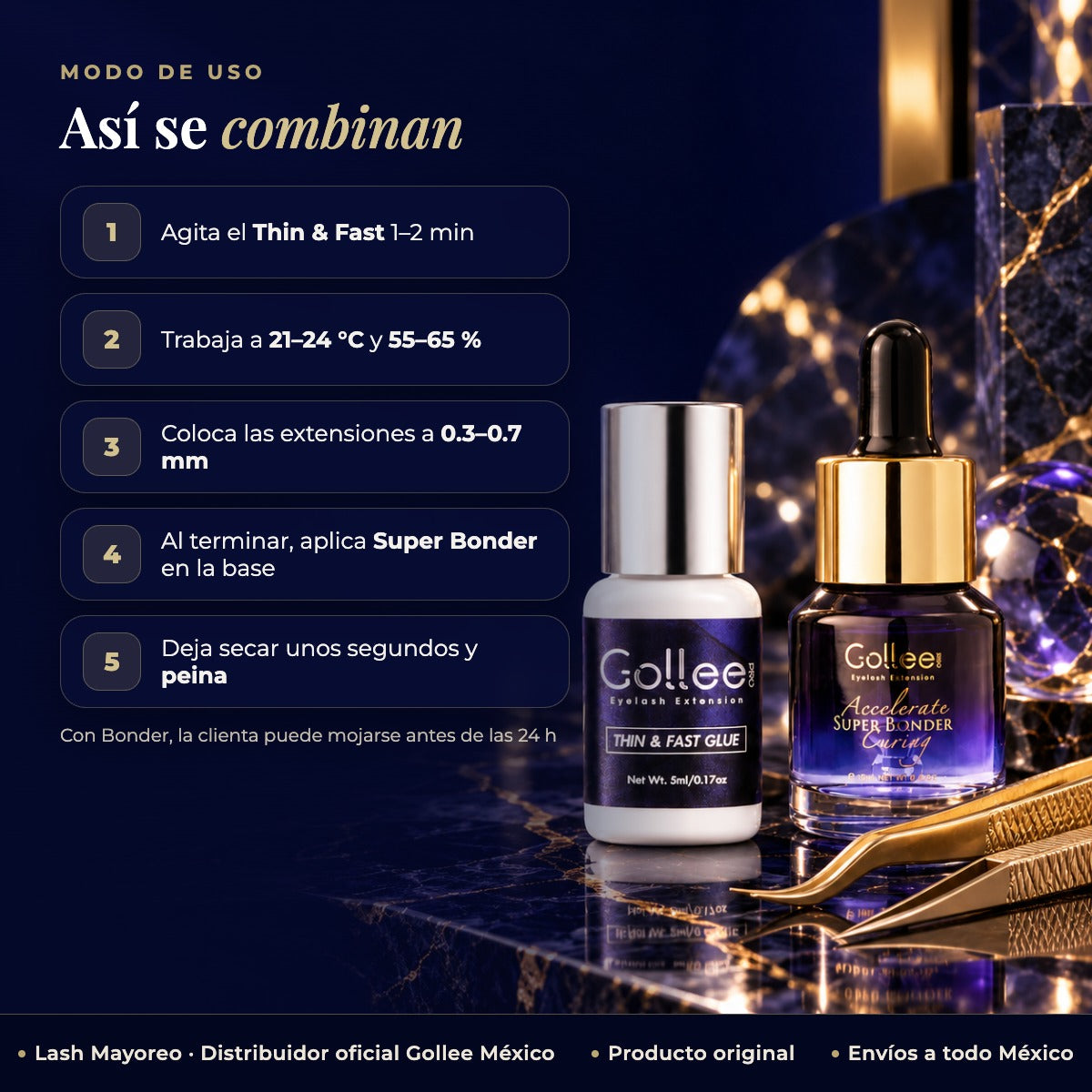 Adhesivo Thin & Fast Y Super Bonder — modo de uso | Lash Mayoreo