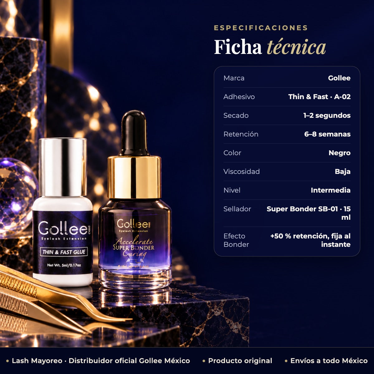 Adhesivo Thin & Fast Y Super Bonder — ficha | Lash Mayoreo