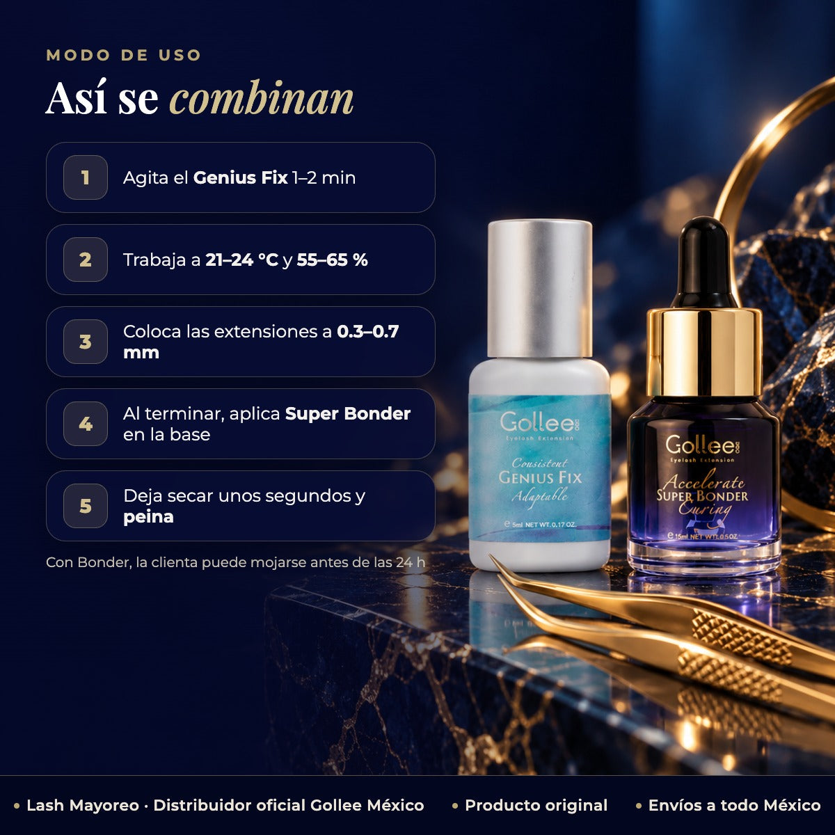 Adhesivo Gollee Fix Y Super Bonder — modo de uso | Lash Mayoreo