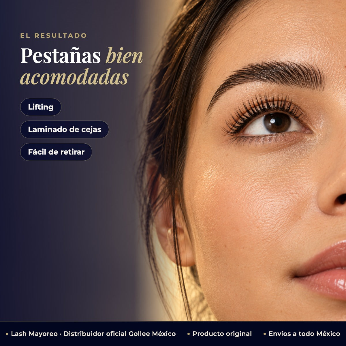 Bálsamo Glue para lifting de pestañas Gollee — resultado | Lash Mayoreo